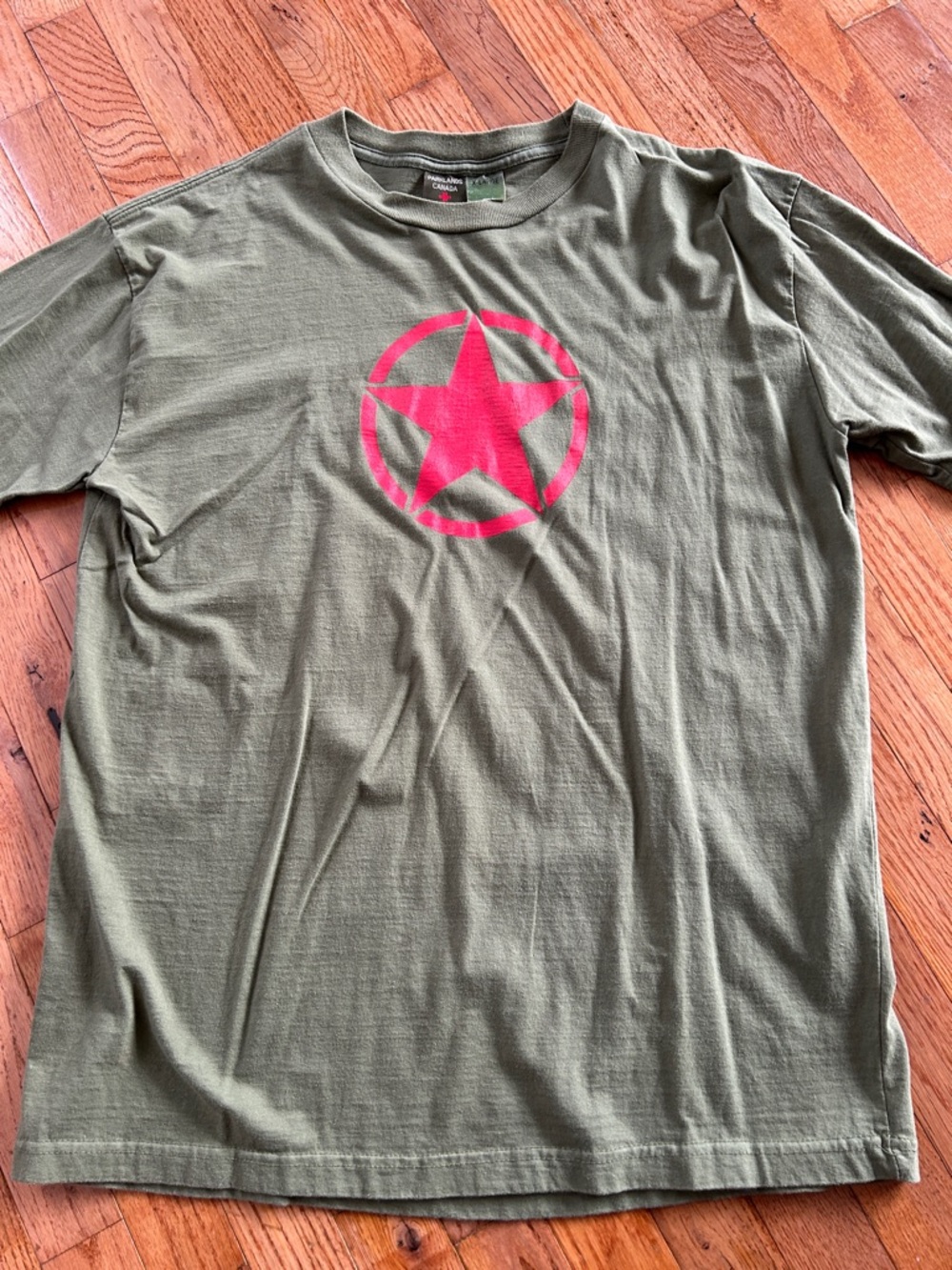 Olive Green Star Graphic Tee - Unbranded